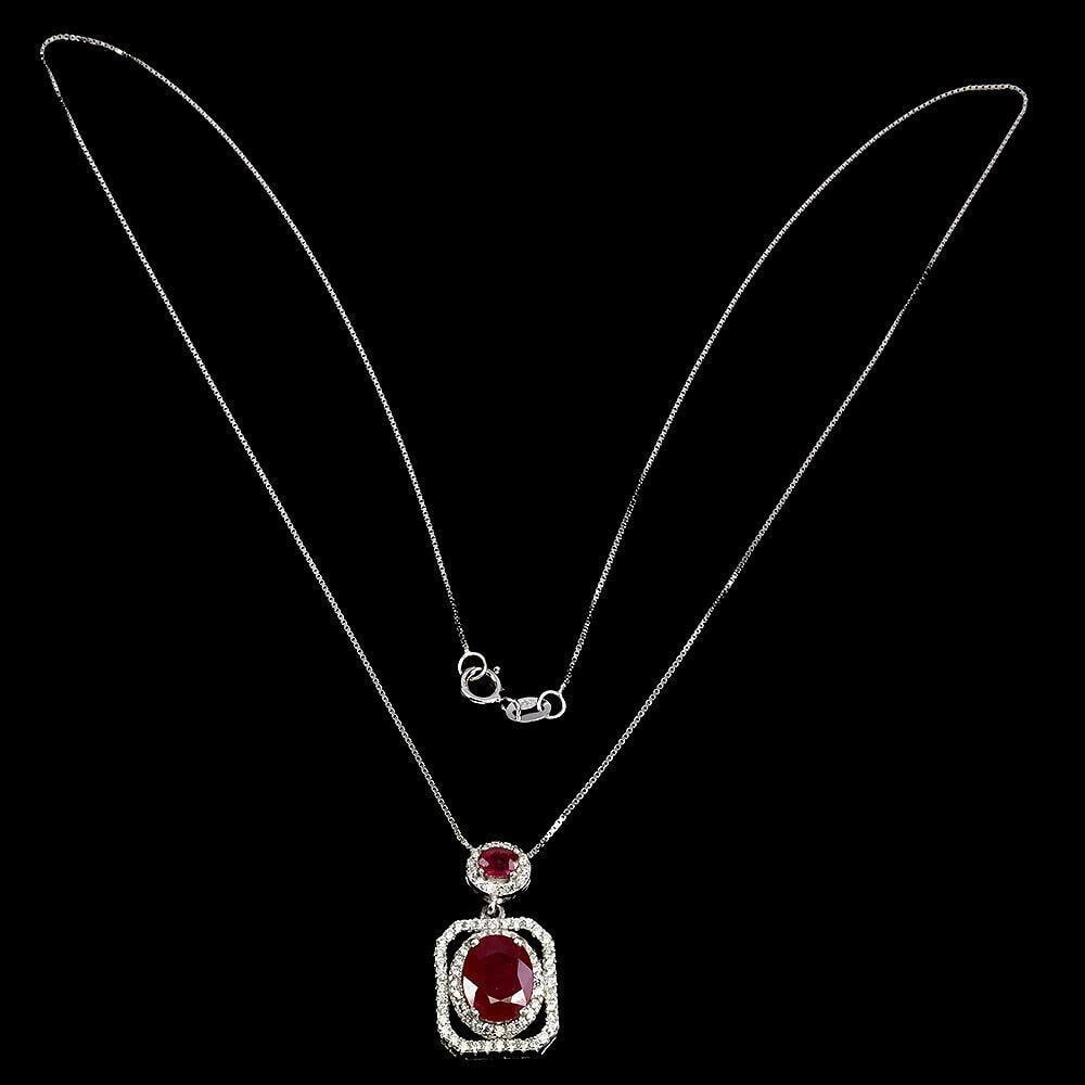 Scarlet Elegance Oval Ruby 9x7mm Necklace - 3