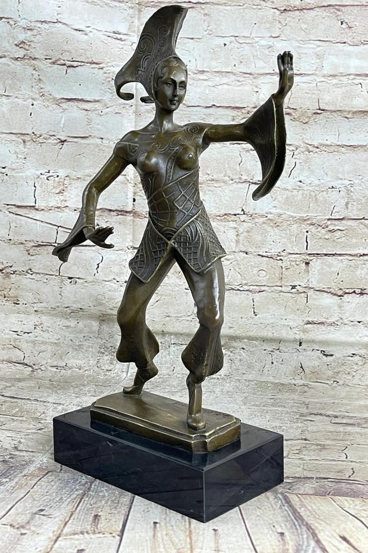 Dancing Jester Bronze Sculpture - 15" x 11": Dancing Jester Bronze Sculpture - 15" x 11" Ease and fierce composure emanate from this art deco sculpture. It's a wonderfully designed and executed work of art, from the delicately poised