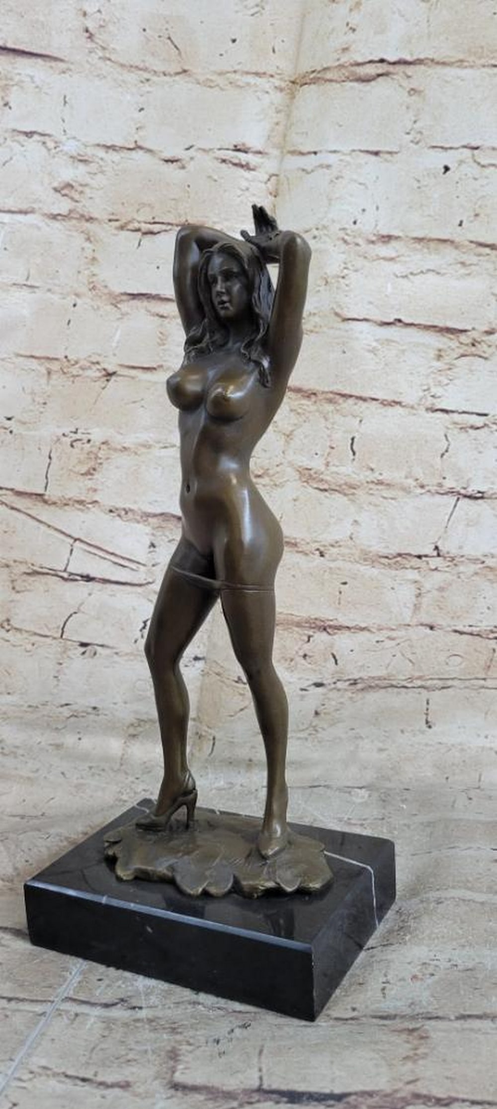 Sculpted Confidence Original Bronze Sculpture Signed by Mavchi - 12" x 5.5": Sculpted Confidence Original Bronze Sculpture Signed by Mavchi - 12" x 5.5" Behold the embodiment of confidence and allure in "Sculpted Confidence" by Mavchi. This stunning bronze scul