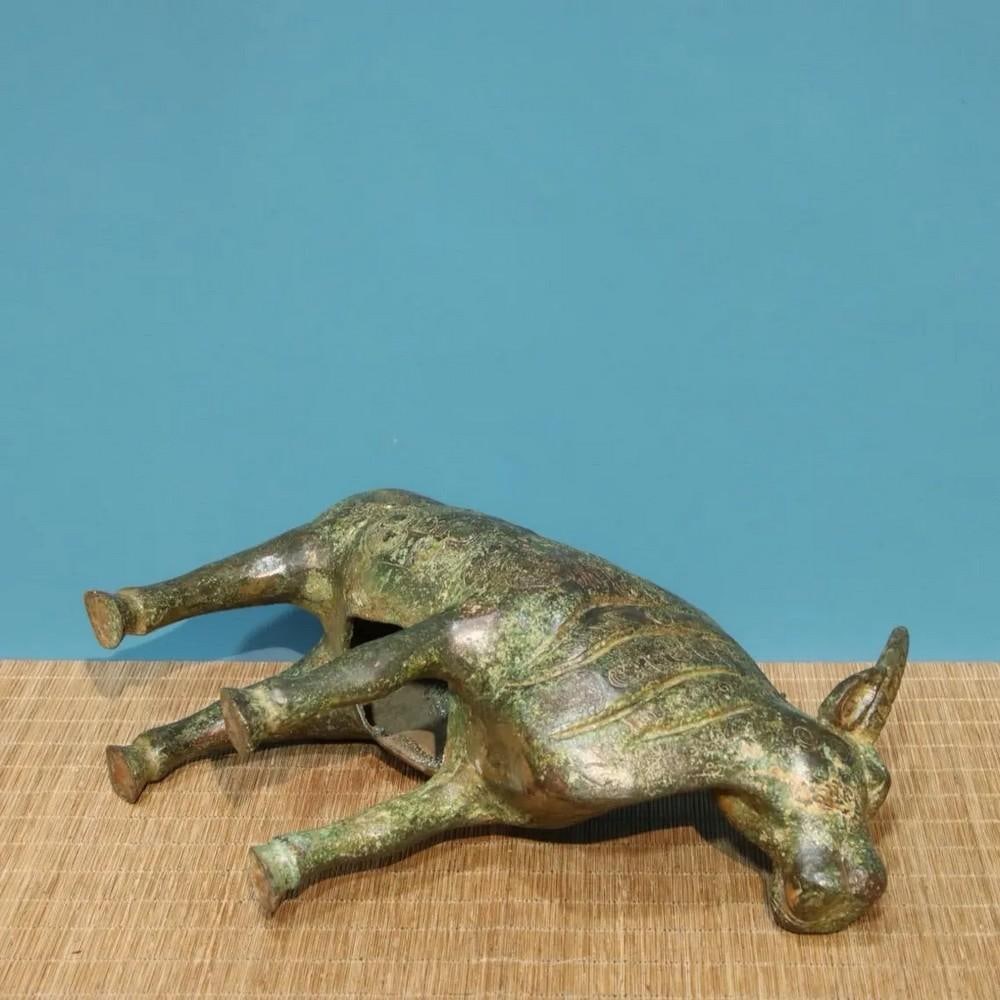 Chinese Handmade Bronze Full-Work Ox Statue - 8
