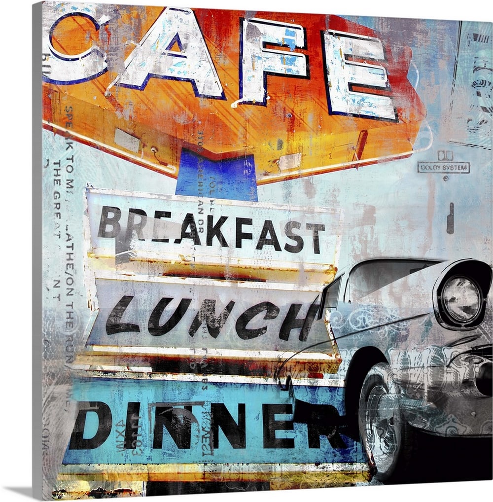 ‘Breakfast Cafe Mini’ Canvas Print Wall Art: ‘Breakfast Cafe Mini’ Canvas Print Wall Art This “Breakfast Cafe Mini” canvas print by David Fischer features a contemporary café-inspired composition reflecting urban lifestyle themes. T