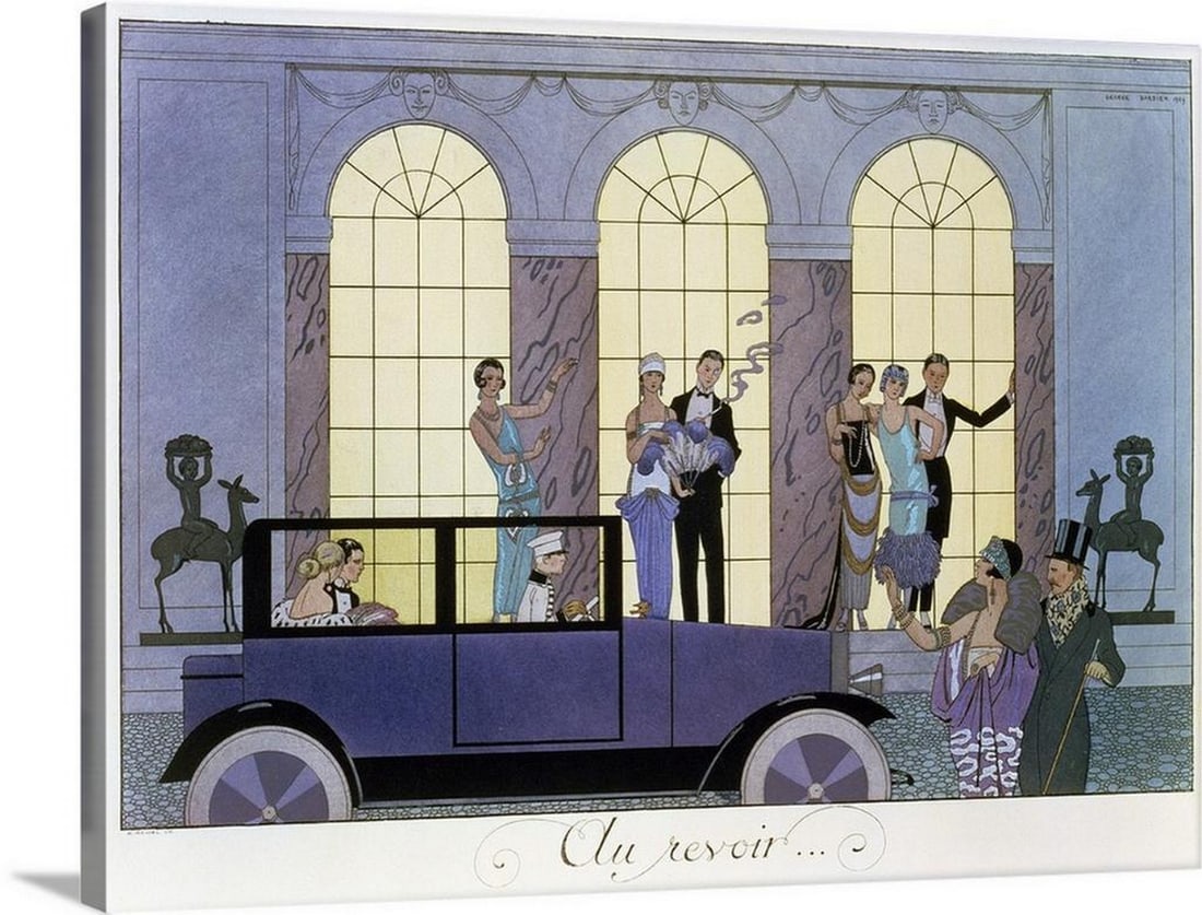 Farewell, 1920 – Canvas Print by George Barbier: Farewell, 1920 – Canvas Print by George Barbier An elegant Art Deco composition from French illustrator George Barbier, Farewell (1920) captures the refined silhouettes and stylized fashion of the e