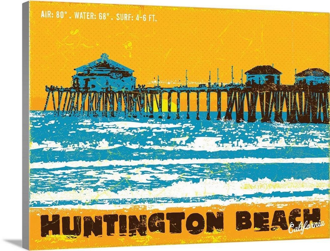 Huntington Beach Pier, California Canvas Print by Peter Horjus (1 of 2)
