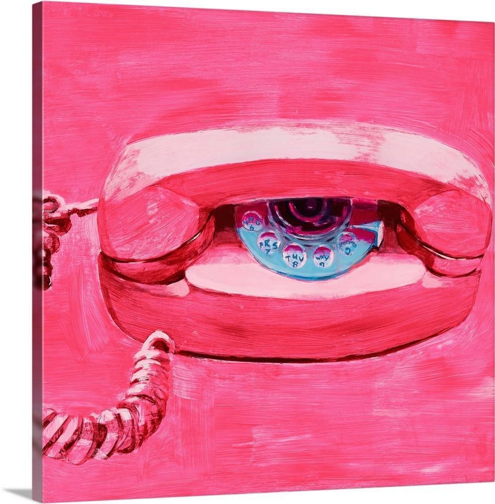 Hot Pink Landline – Retro Pop Canvas Art: Hot Pink Landline – Retro Pop Canvas Art Brighten your space with this bold square artwork featuring a vibrant hot pink landline telephone. Playful, modern, and full of pop-art charm, it adds a fun,