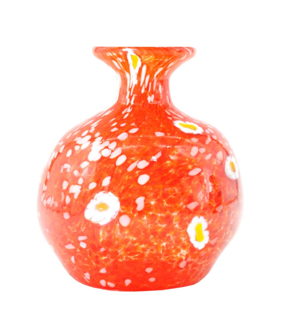 Murano Glass Red Murrine Vase - 2