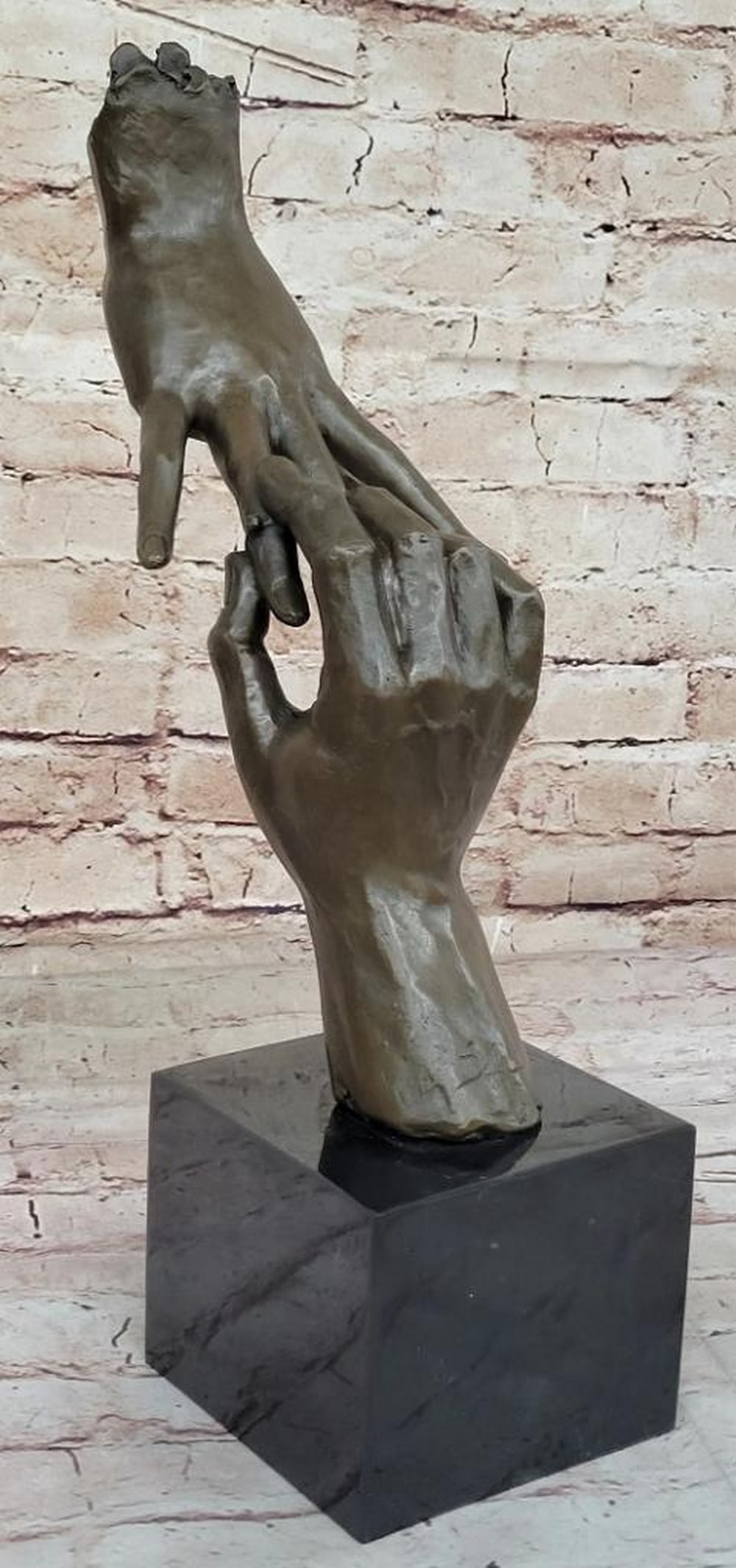 Abstract Engagement Inspired bronze statue - 16" x 5": Abstract Engagement Inspired bronze statue - 16" x 5" Discover the modern art sculpture "Marry Me," a tribute to surrealist artist Salvador Dali. This abstract piece features two hands