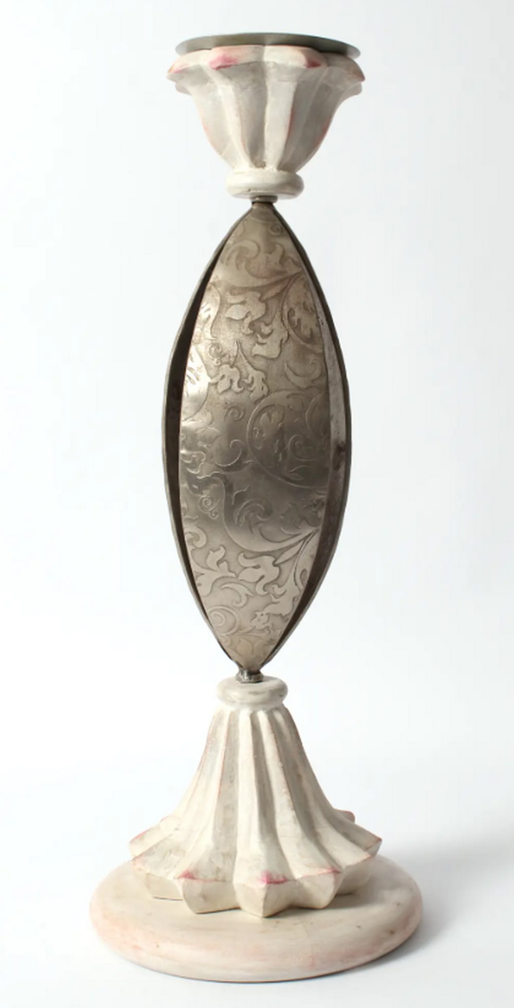 21" Wood and Iron Designer Candle Holder – Home Decor (1 of 4)