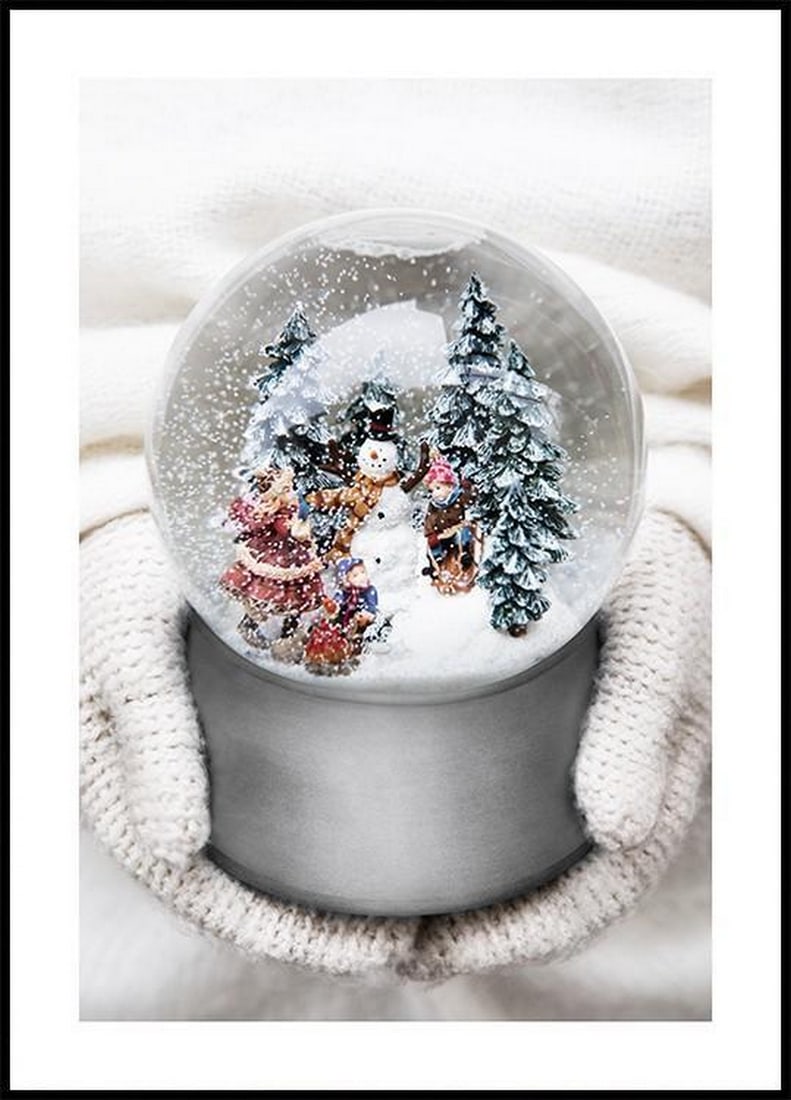 Joy Inside The Snow Globe Wall Art Poster - 28" x 20": Joy Inside The Snow Globe Wall Art Poster - 28" x 20" Bring the enchantment of the season into your space with our "Joy Inside The Snow Globe" Wall Art Poster, a delightful piece measu