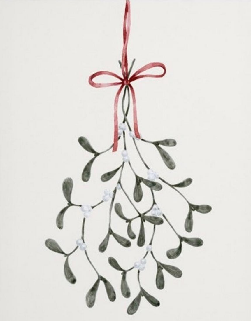 Watch Out For The Mistletoe Canvas Reproduction: Watch Out For The Mistletoe Canvas Reproduction This canvas features a branch of mistletoe hanging by a red bow. Dimensions: 50cm x 70cm View Photos For Further Details