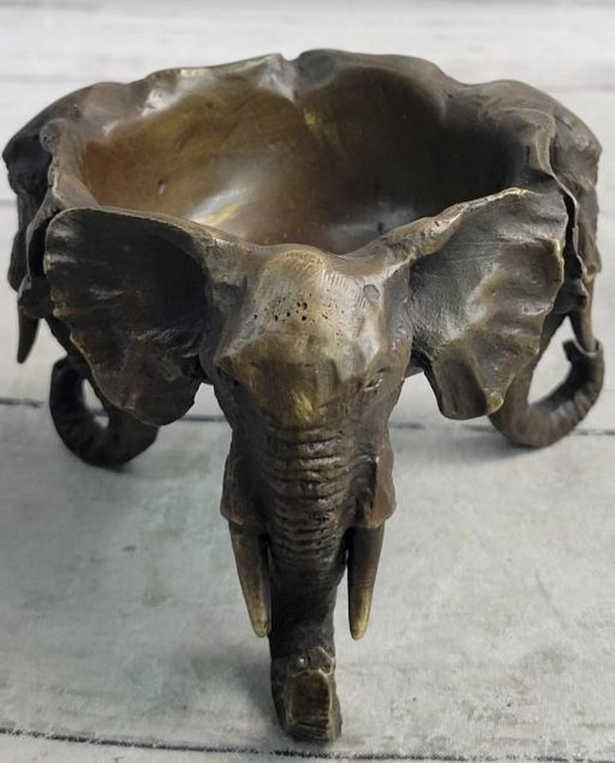 Trinity of Wisdom: Bronze Elephant Head Dish - 2