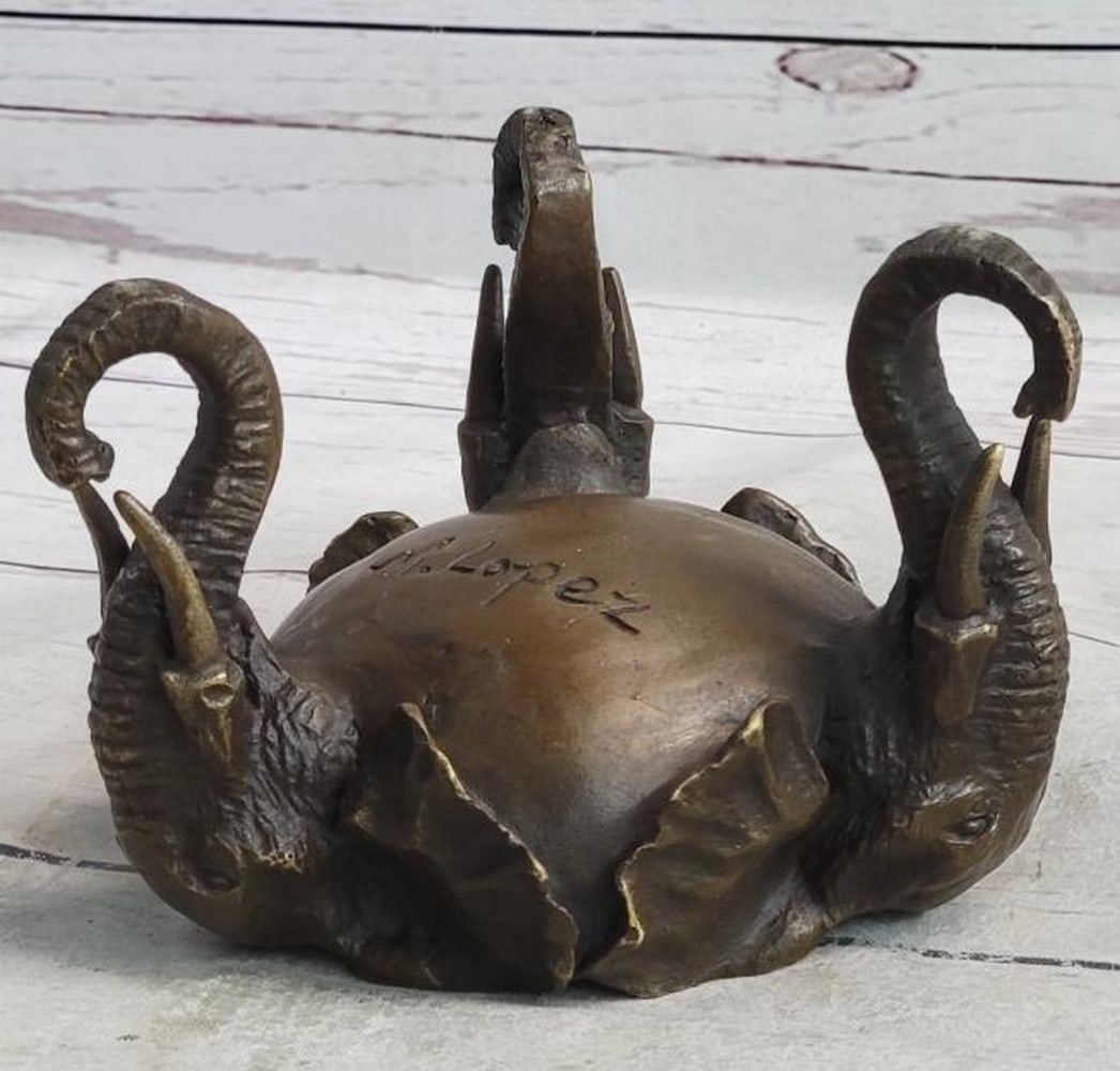 Trinity of Wisdom: Bronze Elephant Head Dish - 6