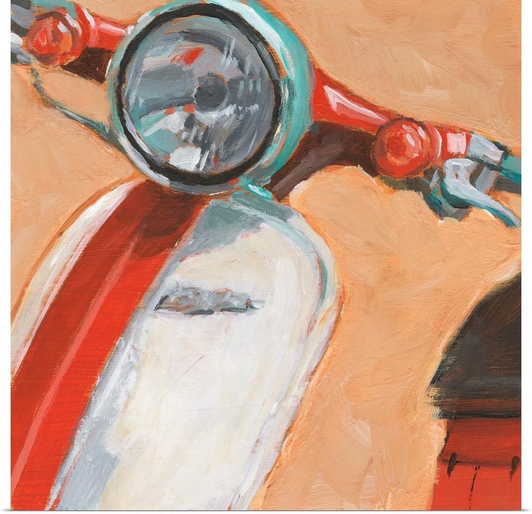 Retro Scooter Vintage Poster Print: Retro Scooter Vintage Poster Print "Retro Scooter" is a vibrant poster print by Ethan Harper that celebrates the charm and nostalgia of classic scooters. This poster print features bold colors