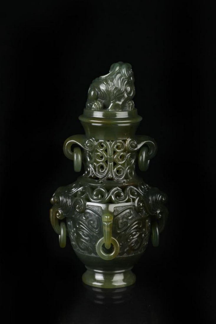 Exquisite Jade Vase – 763g - 7