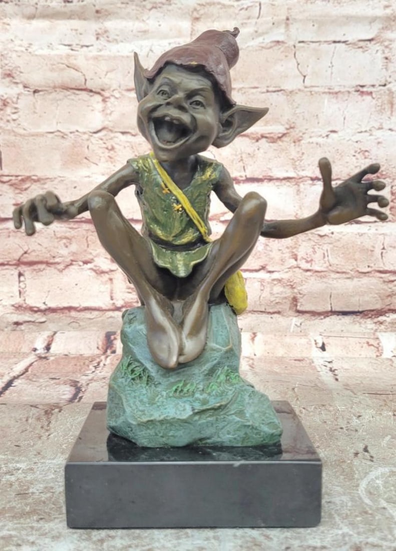 Juno Bronze Mischievous Goblin Sculpture - 8.5" x 5" (1 of 6)