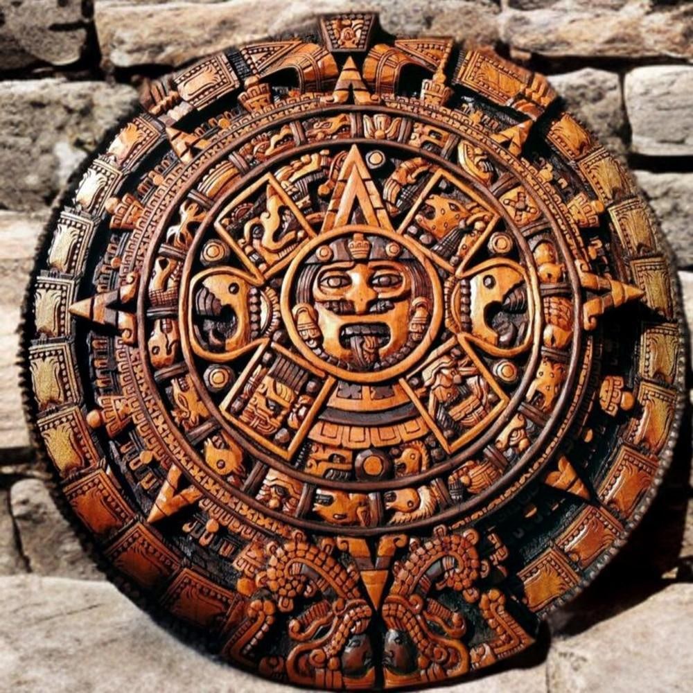 Hand Carved Aztec Calendar (1 of 4)