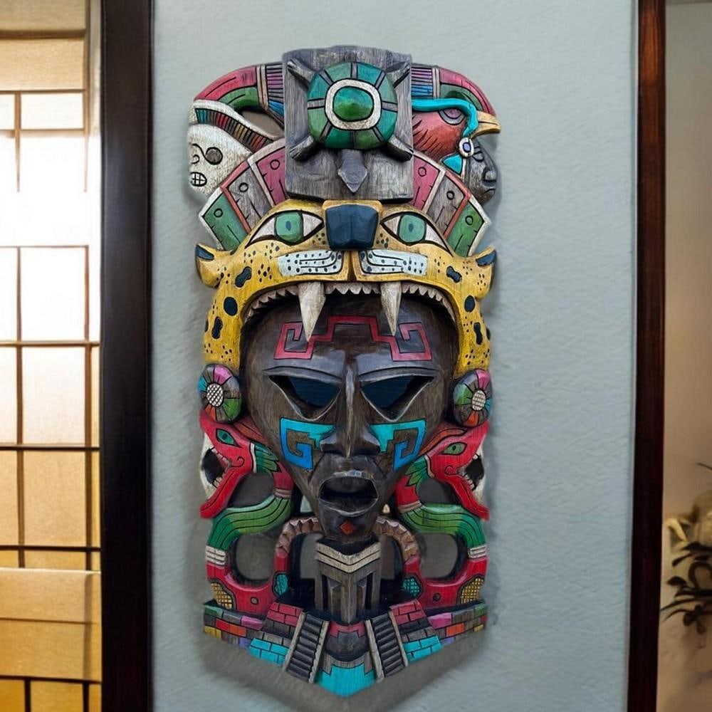 Mayan Sun & Serpent Hand-Carved Mask (1 of 3)