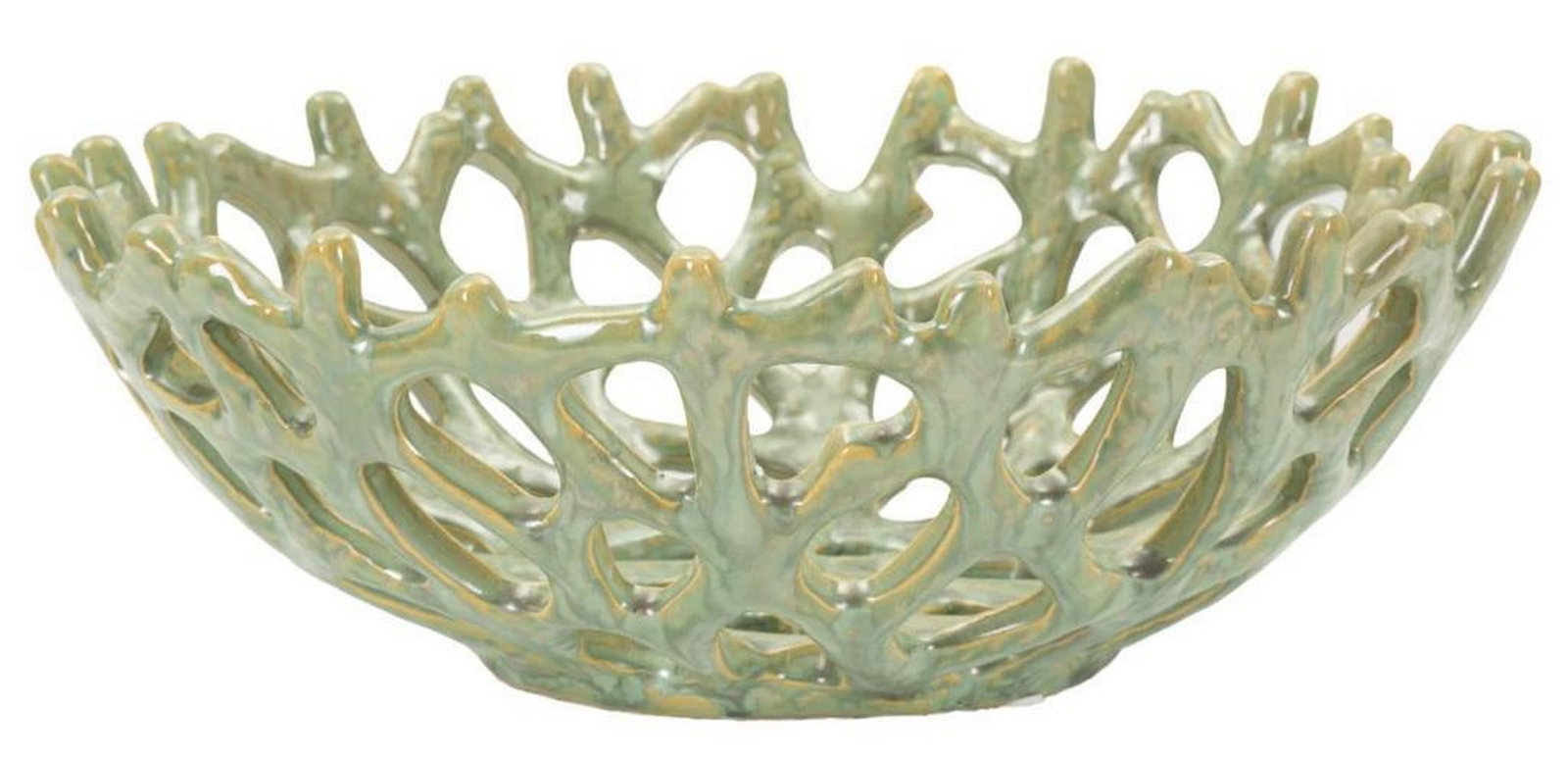 Green Coral-Inspired Ceramic Decorative Bowl: Green Coral-Inspired Ceramic Decorative Bowl Add a coastal-inspired touch to your home with this green coral-inspired ceramic decorative bowl. Designed to mimic the natural shape of coral, it features