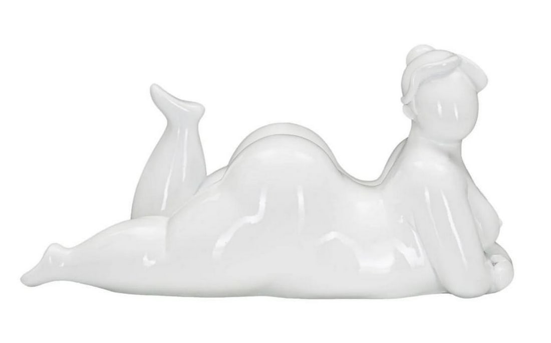 Modern Decorative Statue of a Reclining Plus-Size Woman: Modern Decorative Statue of a Reclining Plus-Size Woman Discover Mauro Ferretti, the premier Italian brand for home enthusiasts. Renowned for their luxurious and refined style, Mauro Ferretti's pr