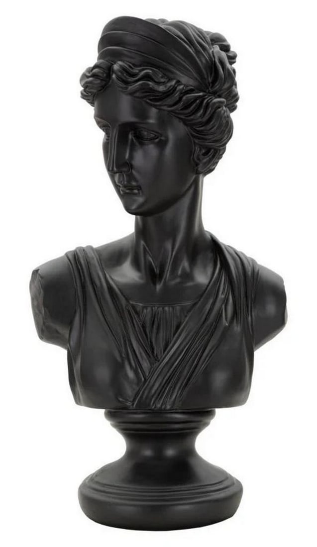 Roman Empire Inspired Black Woman's Head Sculpture - (4.4lbs): Roman Empire Inspired Black Woman's Head Sculpture - (4.4lbs) Add a touch of classical elegance to your space with this black statue of a woman's head, inspired by the timeless art of the Roma