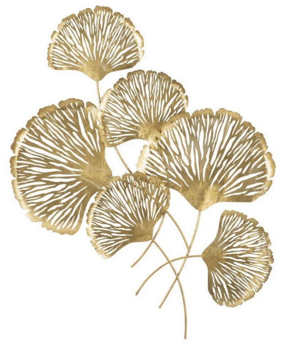 Wall Decor Featuring Golden Flower Plants: Wall Decor Featuring Golden Flower Plants This stunning 3D panel showcases a trendy design with geometric patterns, flowers, and animals, adding glamour and surprise to any space. Discover Mauro