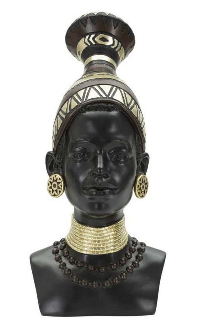 Modern Decorative Sculpture of an African Woman's Head: Modern Decorative Sculpture of an African Woman's Head Discover Mauro Ferretti, the premier Italian brand for home lovers. Their products embody luxury and refinement, ensuring your home achieves 