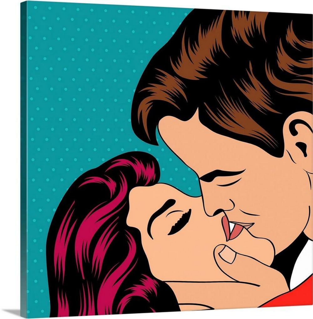 Pop Art Style 'Romance' Canvas Print Wall Art (1 of 1)