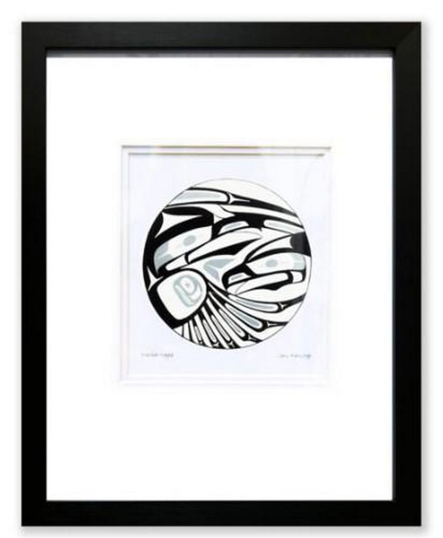 Soulflight Print: Soulflight Print. This is a mesmerizing abstract artwork by Indigenous artist Chris Kewistep, capturing the raw energy and sacred essence of two eagles in motion. Rendered with bold, expressive