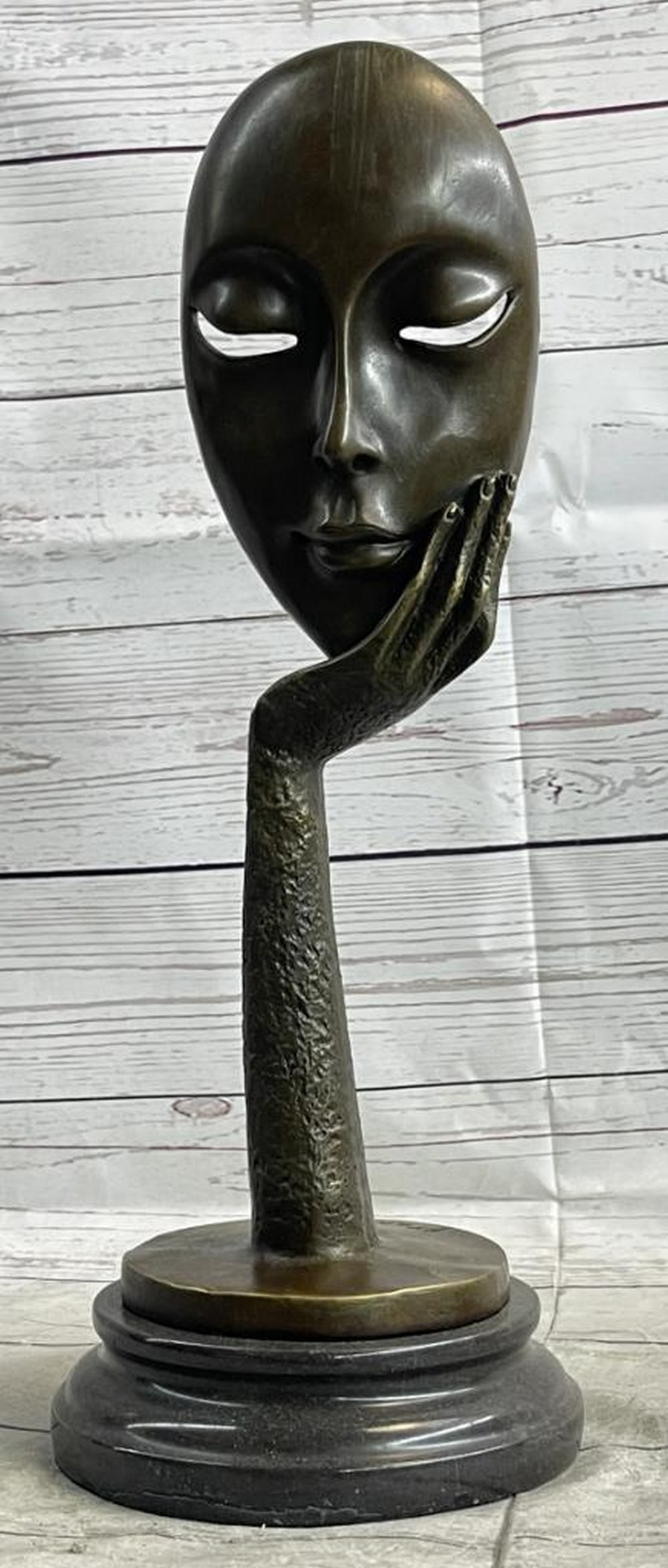 Fransisci's 'Thinking Woman' Surrealist Bronze Sculpture - 15.5" x 5.5": Fransisci's 'Thinking Woman' Surrealist Inspired Bronze Sculpture - 15.5" x 5.5" Immerse yourself in the surrealistic realm with Fransisci's "Thinking Woman" bronze scu