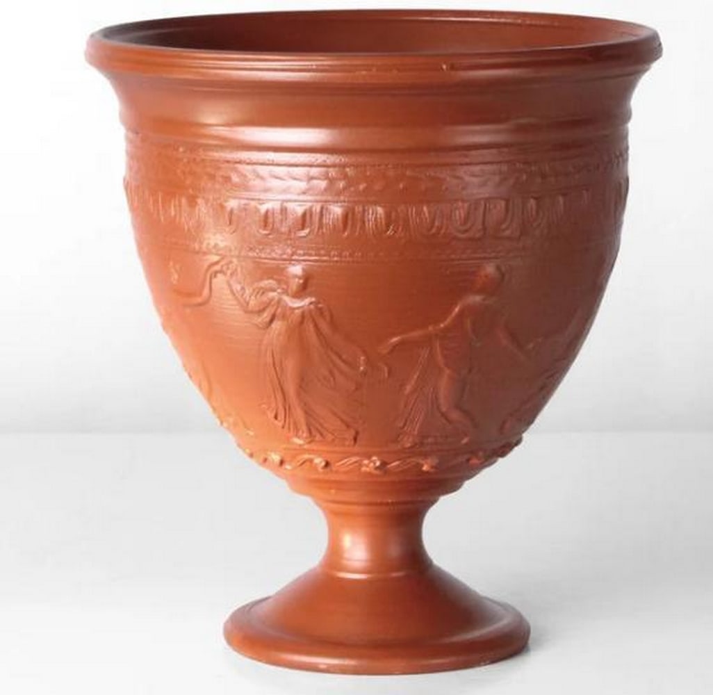 Roman Terra Sigillata Goblet: Roman Terra Sigillata Goblet. This Roman terra sigillata goblet is expertly handcrafted using a historical technique, showcasing intricate designs with a natural fine clay gloss. Made without