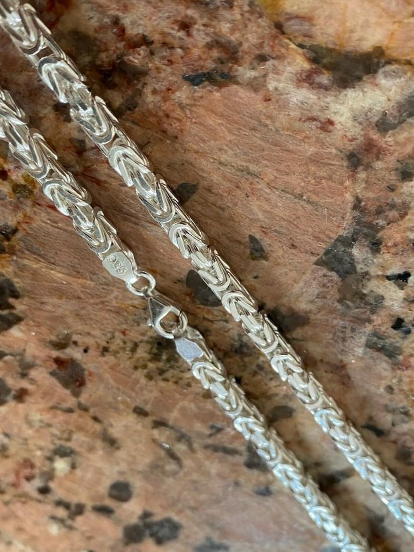 REAL Solid .925 Sterling Silver Byzantine Rope Chain - 2