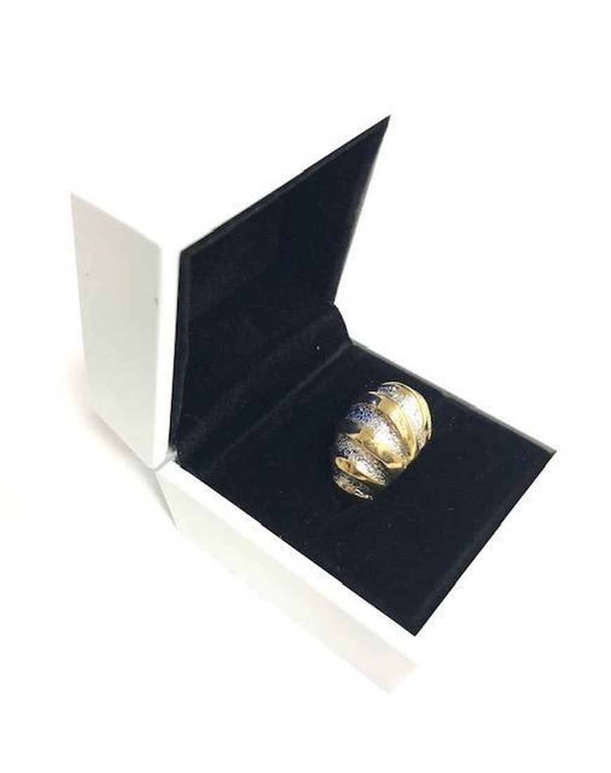 Ladies 18KT HGF Stamped Gold & Silver Toned Coil Ring: Ladies 18KT HGF Stamped Gold & Silver Toned Coil Ring. View Photos For More Details. 