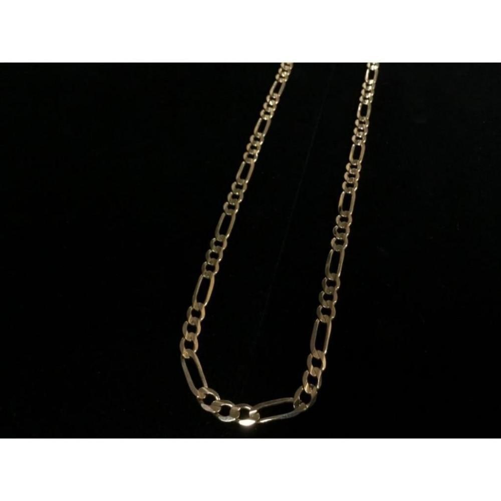 Hand Made Figaro Designed 10K Solid Yellow Gold Men's: Hand Made Figaro 10K Solid Yellow Gold Men's Necklace Figaro is a popular gold or silver link chain design that incorporates a pattern of 2 or 3 small circular links with 1 elongated oval link. Th