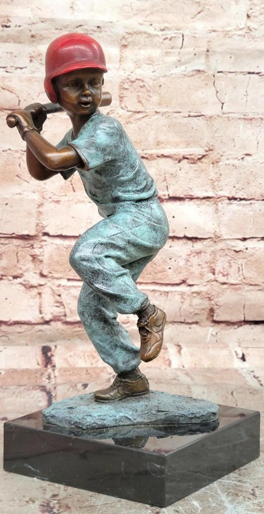 Mario Nick Original Mario Nick “Batter Up?? Bronze Sculpture on Marble Base – 11" x 4.5" (1 of 6)