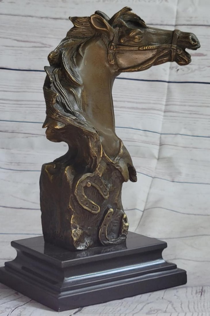 Horse Head Bust Bronze Sculpture (1 of 4)