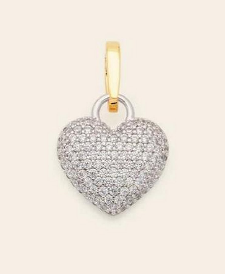 Mixed Metal Heart Charm – Gold Vermeil/Sterling Silver (1 of 3)