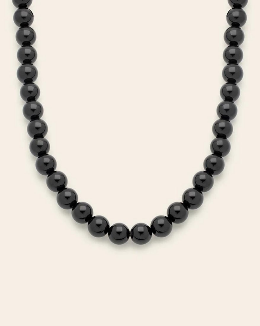 Midnight Agate Boule Necklace - Gold Vermeil: Midnight Agate Boule Necklace - Gold Vermeil For the days when you want to keep it effortless yet elevated, the Midnight Agate Boule Necklace strikes the perfect balance of shine, edge, and confidence