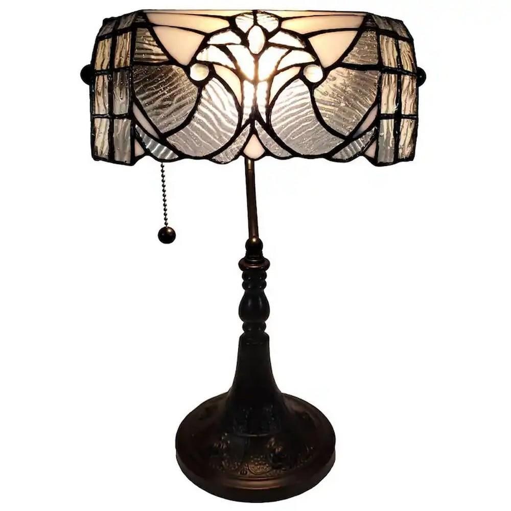 Tiffany-Style Vintage Banker Lamp by Amora Lighting: Tiffany-Style Vintage Banker Lamp by Amora Lighting Brighten your space with this vintage-inspired banker lamp, featuring a hand-crafted Tiffany-style shade made from 74 pieces of hand-cut stained gla