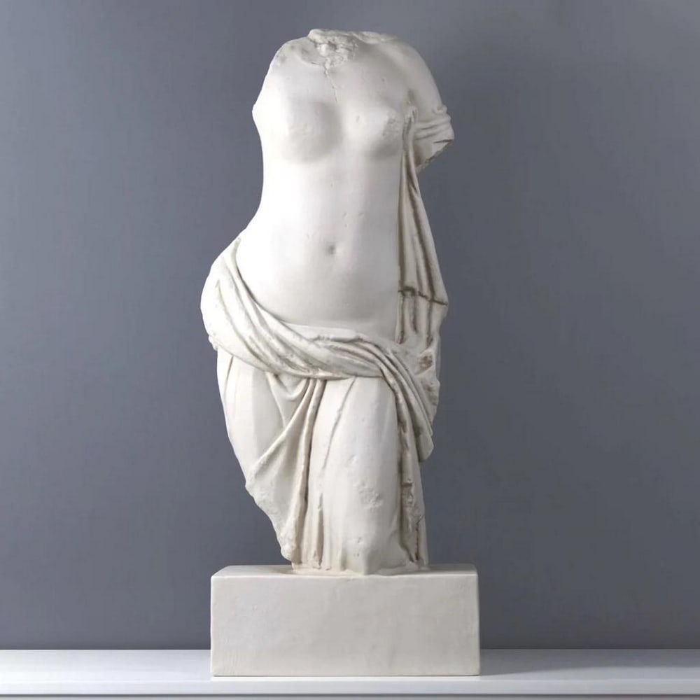 Large White Carrara Marble Statue "Torso Of Aphrodite" - (77.16lbs) (1 of 5)