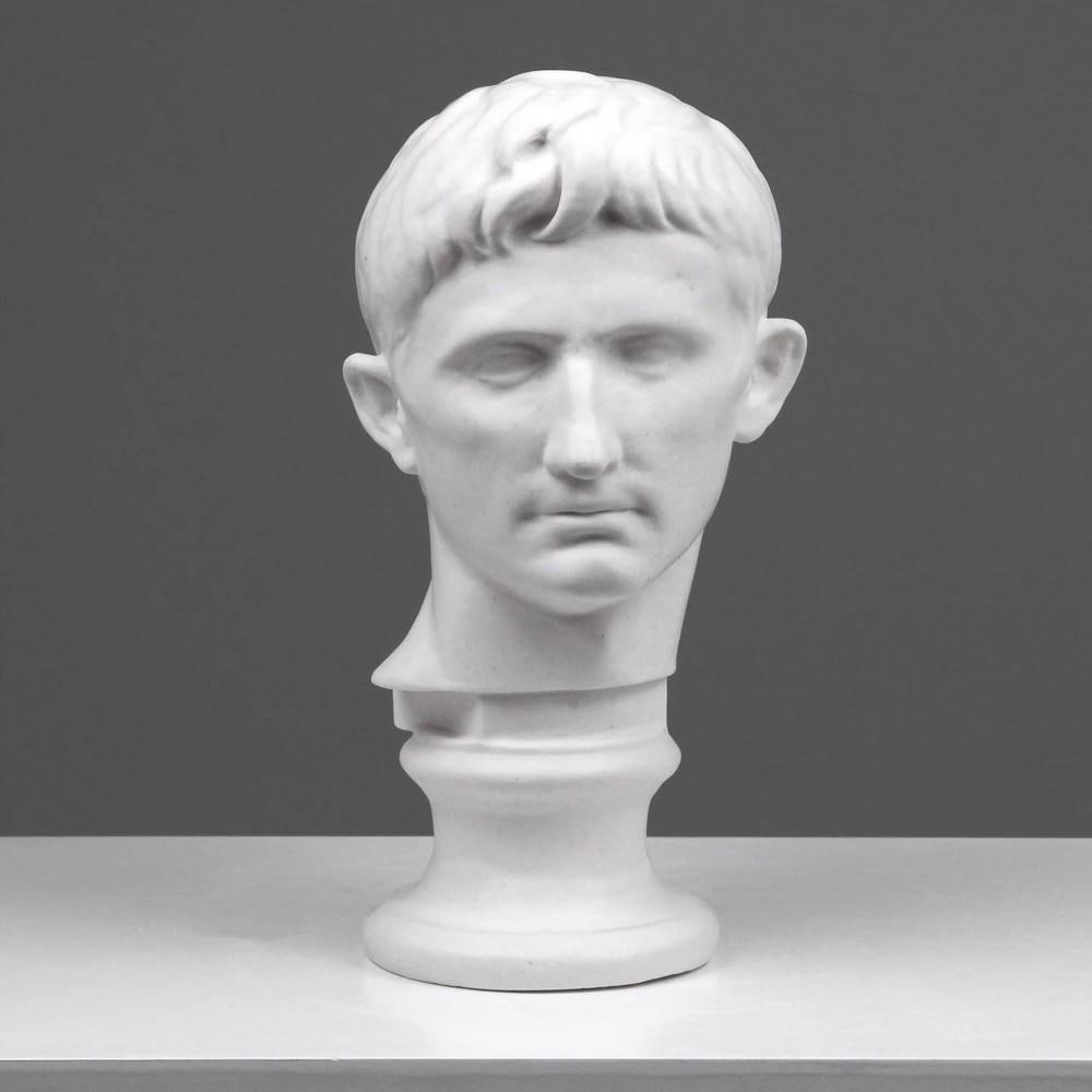 Caesar Augustus of Primaporta Head Bust Sculpture - (12.3lbs): Caesar Augustus of Primaporta Head Bust Sculpture - (12.3lbs) Elevate your space with our faithful reduction of the head of Caesar Augustus of Primaporta, meticulously crafted in bonded marble and ele