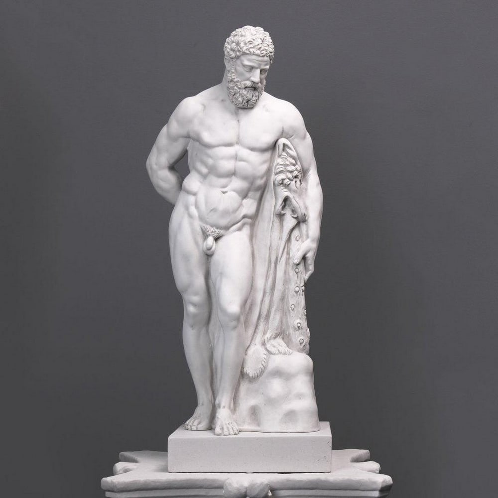 Roman Sculpture After "The Farnese Hercules Statue" - (48.4lbs): Roman Sculpture After "The Farnese Hercules Statue" - (48.4lbs) The Farnese Hercules Statue is a reduction inspired by the ancient model of the renowned sculpture. This reduction captures the 