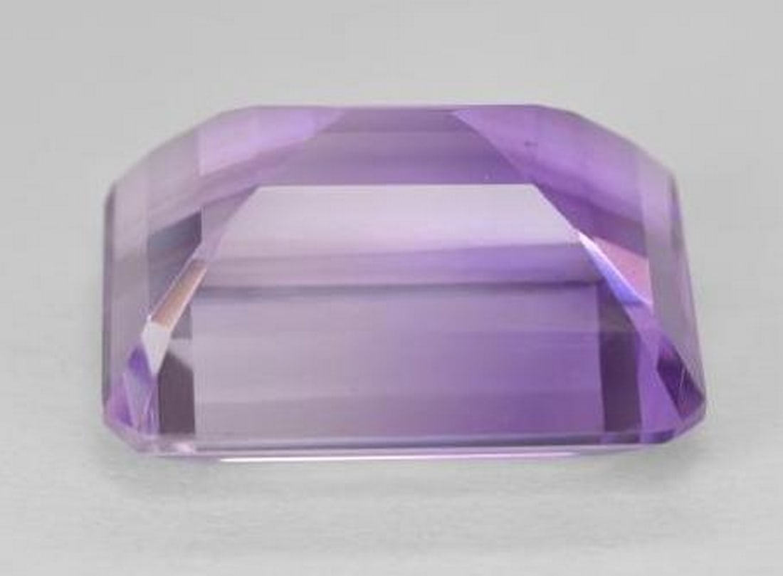 18.1ct Octagon Step Cut Subtle Medium Violet Amethyst Gemstone - 3
