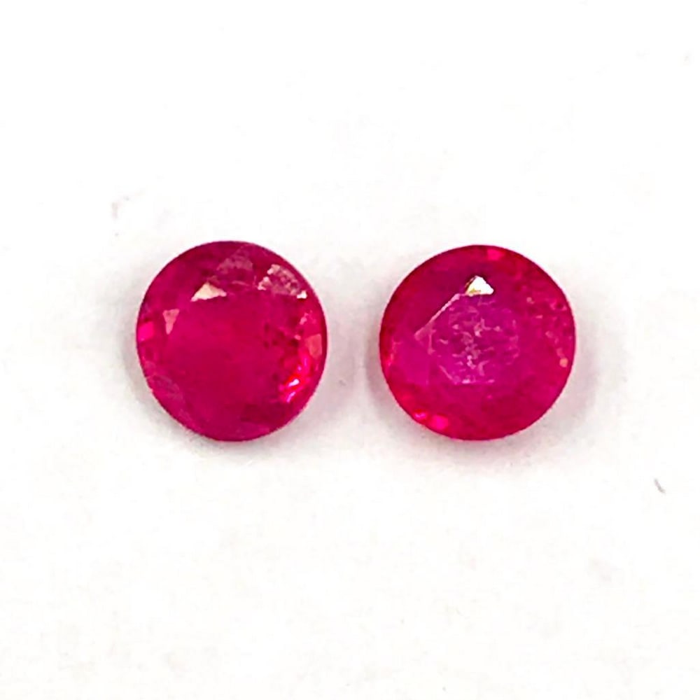 0.7ct Pair of Faceted Ruby Gemstone (1 of 1)