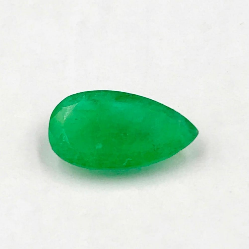 1.36ct Faceted Emerald Pear Gemstone (1 of 1)