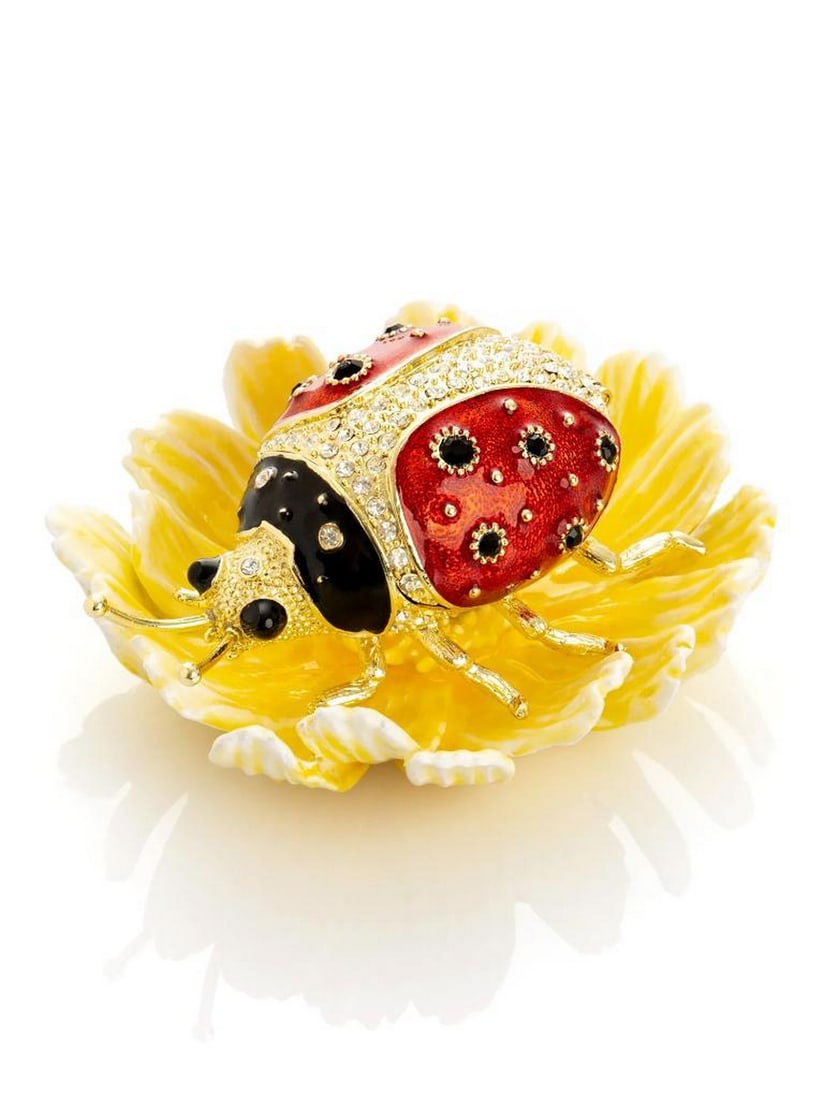 Whimsical Ladybug Flower Trinket Box (1 of 5)