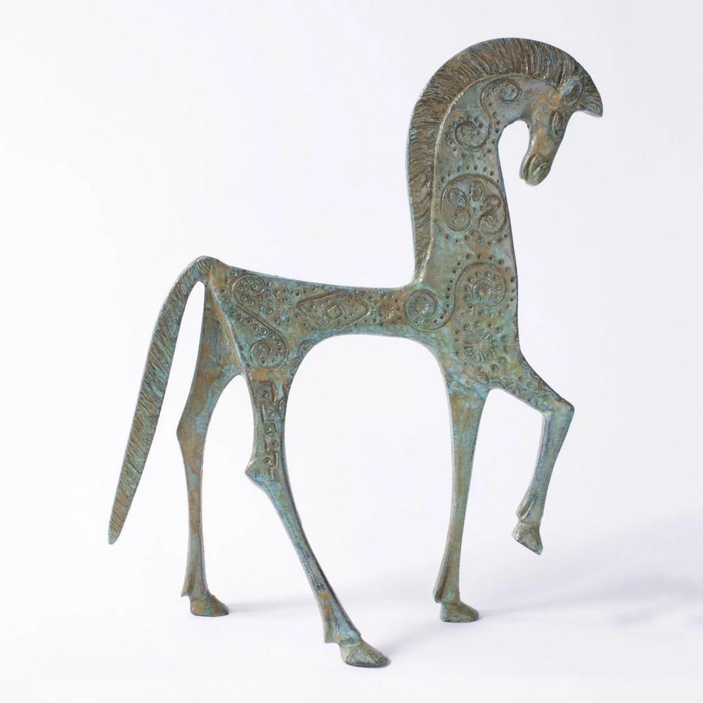 Greek Geometric Horse Bronze Statue - (0.9lbs): Greek Geometric Horse Bronze Statue - (0.9lbs) Inspired by ancient Greek geometric art, this stylized bronze horse captures elegance in abstraction. A striking piece for enthusiasts of classical archa
