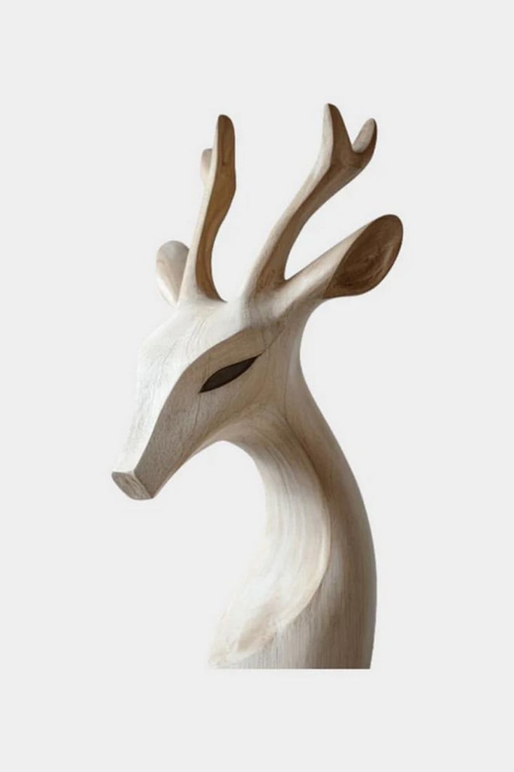 “Elegance in Stillness?? Stylized Deer Sculpture (1 of 3)