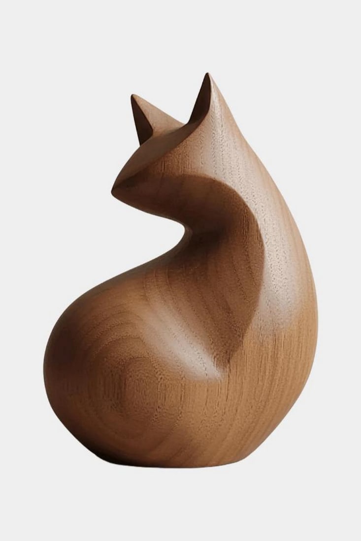 Fox Form Abstract Wooden Sculpture (1 of 2)