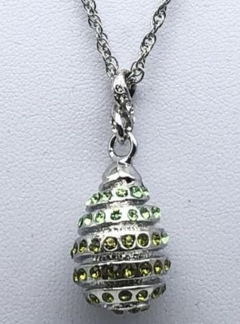 Sleek Silver Egg Pendant Necklace (1 of 4)