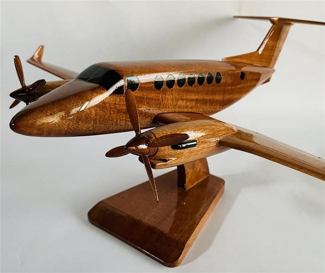 King Air 350 Wooden Model Aircraft (1 of 4)