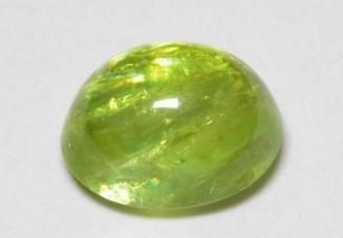 1.25ct Oval Green Sphene Gemstone with Fire (1 of 2)